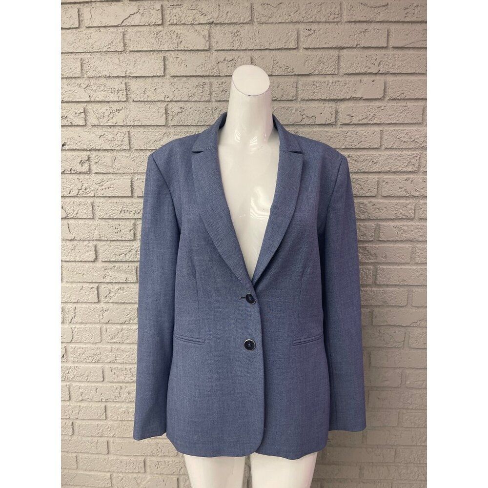 Antonio Melani Annabelle Women's Blue Long Sleeve Two Button Blazer Size 12